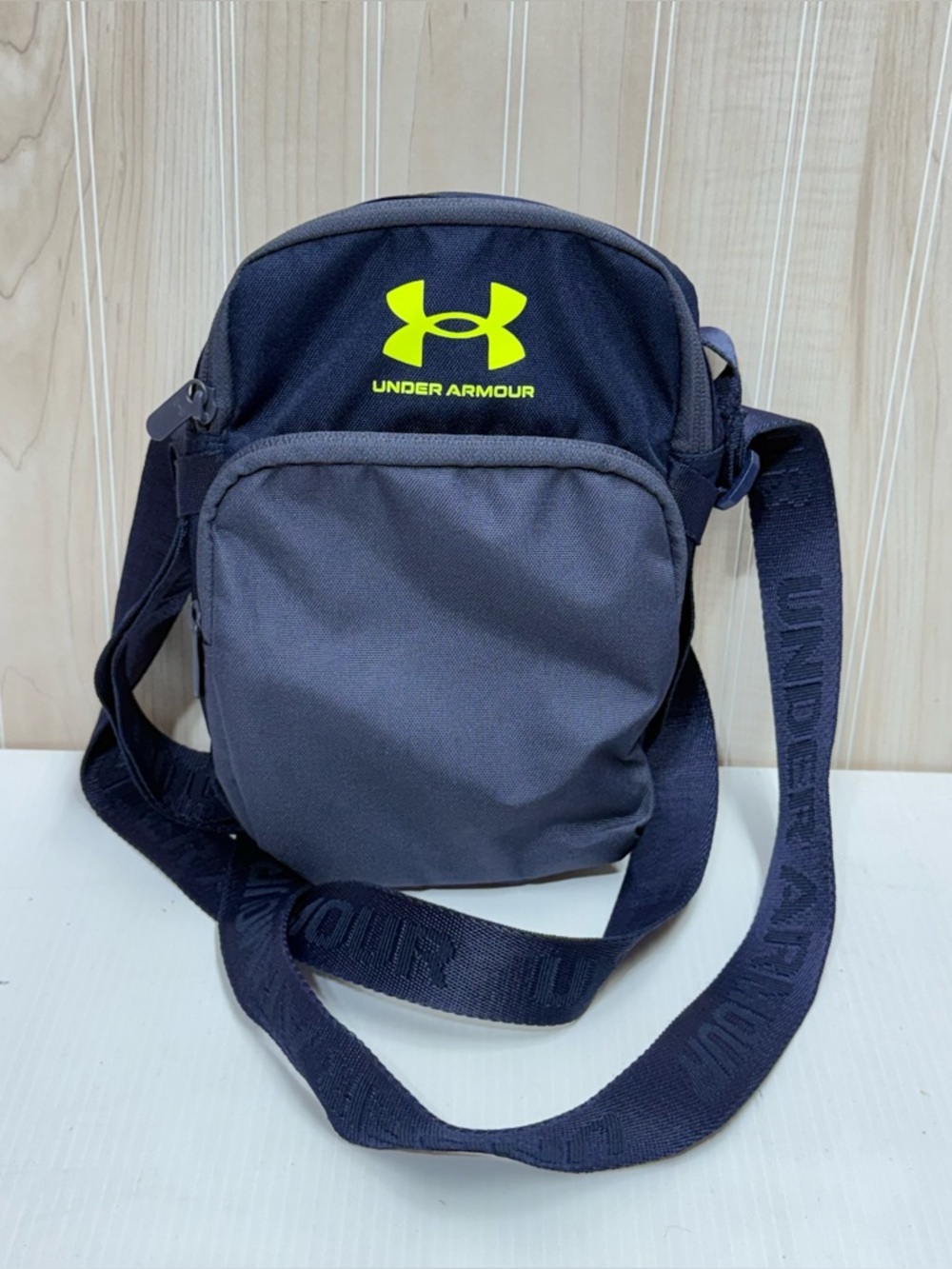 Under Armour Black Crossbody Bag with Neon Yellow Logo
